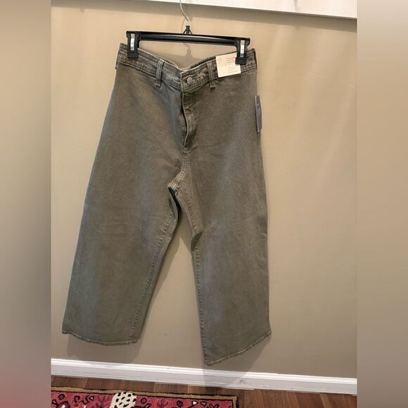 Universal Thread Olive Wide Leg Sailor Jeans - Picture 1 of 3